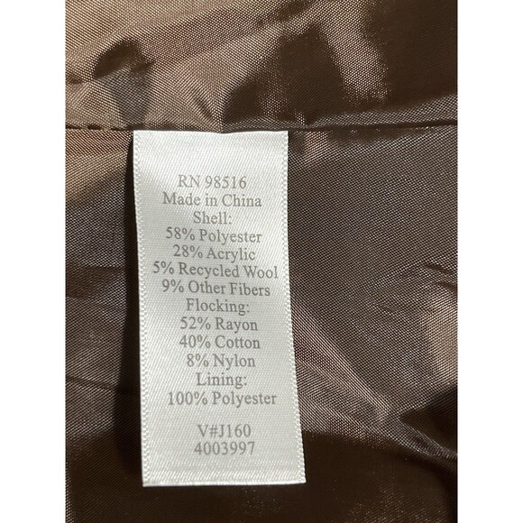 COLDWATER CREEK Tweed Blazer Jacket Size 4 Brown Print - Picture 9 of 13